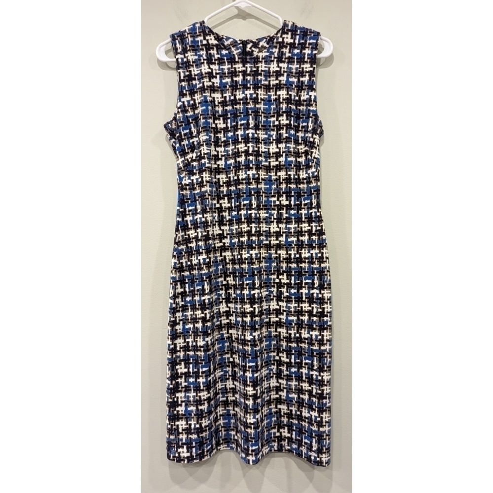 J. McLaughlin Sleeveless Houndstooth Plaid Print Dress Size Small